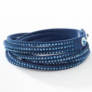 Touchstone Crystal Wrap Star Bracelet, Navy